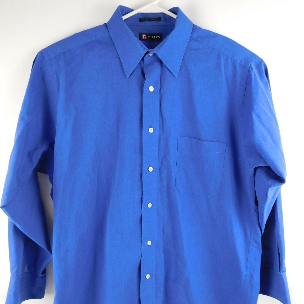 Chaps Blue Long Sleeve Button Down Dress Shirt